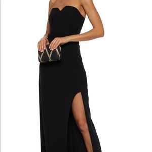 Halston Heritage Black strapless gown size 4.
